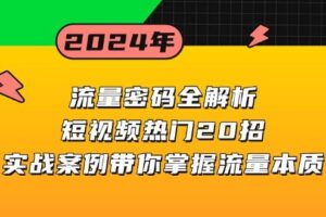 流量密码全解析：短视频热门20招，实战案例带你掌握流量本质-麦资源网