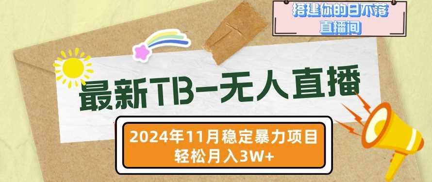 【*TB-无人直播】11月*，打造你的日不落直播间，轻松月入过W【揭秘】