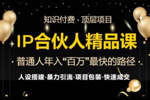 （13297期）IP合伙人最新精品课程，知识付费全流程+最强引流术+小白避坑指南-麦资源网