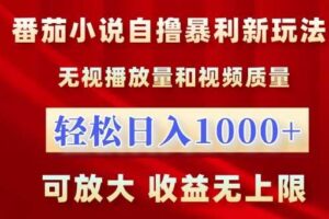 番茄小说自撸暴利新玩法，无视播放量，轻松日入1k，可放大，收益无上限【揭秘】-麦资源网
