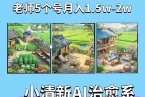 夏小荷·小清新短视频，小清新治愈系AI插画，老师小红书5个号接广告月入2w+-麦资源网