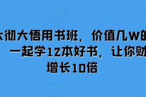大彻大悟用书班，价值几W的课，一起学12本好书，让你财富增长10倍-麦资源网