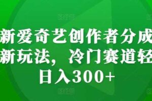 最新爱奇艺创作者分成计划新玩法，冷门赛道轻松日入300+【揭秘】-麦资源网