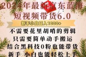 最新京东蓝海短视频带货6.0.不需要花里胡哨的剪辑只需要简单动手搬运结合黑科技0粉也能带货【揭秘】-麦资源网