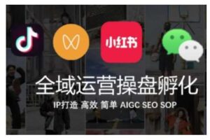 全域运营操盘(抖音+私域+小红书)，IP打造高效简单-麦资源网