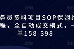 教务员资料项目SOP保姆级教程，全自动成交模式，一单158-398-麦资源网