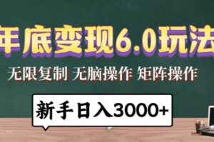 （13691期）年底变现6.0玩法，一天几分钟，日入3000+，小白无脑操作-麦资源网