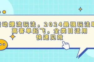 （13635期）活动爆流玩法，2024最强玩法助力，高客单起飞，全类目适用，快速见效-麦资源网