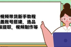 短视频带货新手教程：涵盖账号搭建，选品，文案提取，视频制作等-麦资源网