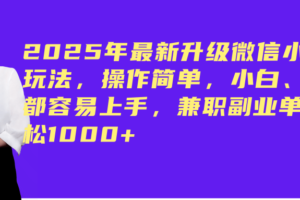 （14367期）2025年最新升级微信小程序玩法，操作简单，小白、宝妈都容易上手，兼职副业单日轻松1000+-麦资源网