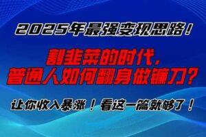 2025年最强变现思路，割韭菜的时代， 普通人如何翻身做镰刀？【揭秘】-麦资源网