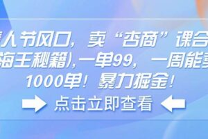 (14158期)情人节风口,卖“杏商”课合集(海王秘籍),一单99,一周能卖1000单!暴…-麦资源网