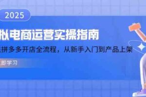 虚拟电商运营实操指南，涵盖拼多多开店全流程，从新手入门到产品上架-麦资源网