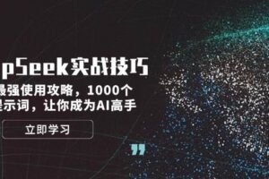 DeepSeek实战技巧：集合最强使用攻略，1000个神级提示词，让你成为AI高手-麦资源网
