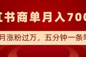 小红书商单最新玩法,半个月涨粉过万,五分钟一条笔记,月入7000+-麦资源网