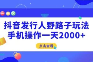 （14319期）抖音发行人野路子玩法，手机操作一天2000+-麦资源网