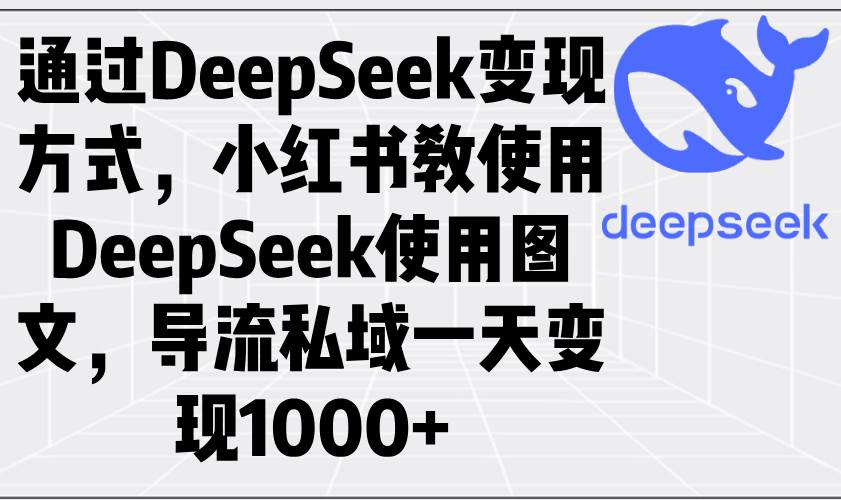 图片[1]-（14179期）通过DeepSeek变现方式，小红书教使用DeepSeek图文，导流私域一天变现1000+