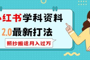 （14357期）小红书学科类2.0最新打法，照抄搬运月入过万-麦资源网