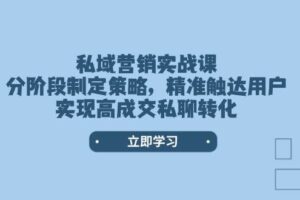 （14100期）私域营销实战课，分阶段制定策略，精准触达用户，实现高成交私聊转化-麦资源网
