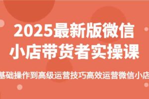 2025最新版微信小店带货者实操课，基础操作到高级运营技巧高效运营微信小店-麦资源网