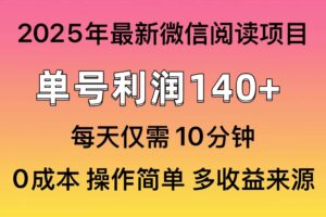 （14119期）阅读2025年最新玩法，单号收益140＋，可批量放大！-麦资源网