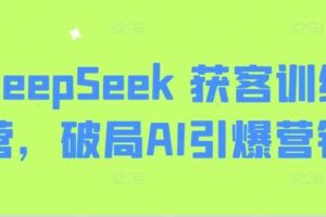 DeepSeek 获客训练营，破局AI引爆营销-麦资源网