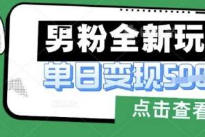 最新男粉暴力变现项目实操版教程，小白也能轻松上手，月入1w【揭秘】-麦资源网