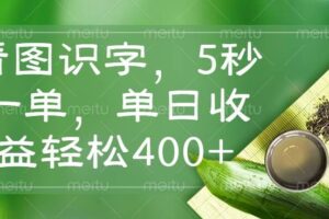 (14407期)看图识字,5秒一单,单日收益轻松400+-麦资源网