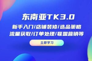 （14208期）东南亚TK3.0：新手入门/店铺装修/选品策略/流量获取/订单处理/联盟营销等-麦资源网