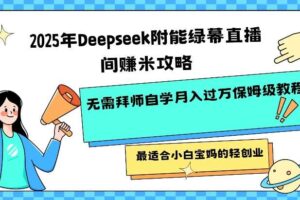 2025年Deepseek附能绿幕直播间挣米攻略无需拜师自学月入过W保姆级教程，最适合小白宝妈的轻创业-麦资源网