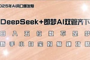 （14396期）日入五位数不是梦，DeepSeek+即梦AI双管齐下，新手小白宝妈躺赚攻略-麦资源网