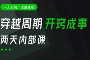一人公司：流量变现课，一人公司的方法模型拆解， 拆解富人思维，流量思维，小老板思维等-麦资源网
