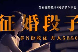 发布征婚段子，同步多个平台，拿N份收益，月入5k-麦资源网