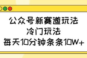 公众号新赛道玩法，冷门玩法，每天10分钟条条10W+-麦资源网