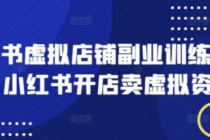 小红书虚拟店铺副业训练营1.0，小红书开店卖虚拟资料-麦资源网