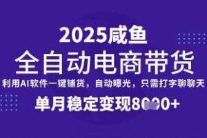全网首发【闲鱼全自动电商带货】三年磨一剑，一朝露锋芒，单月稳定变现8k+【揭秘】-麦资源网