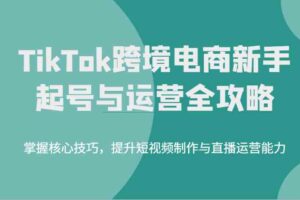 TikTok跨境电商新手起号与运营全攻略，掌握核心技巧，提升短视频制作与直播运营能力-麦资源网