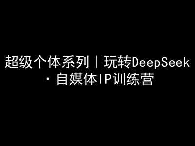 *个体系列，玩转DeepSeek·自媒体IP训练营，deepseek教程