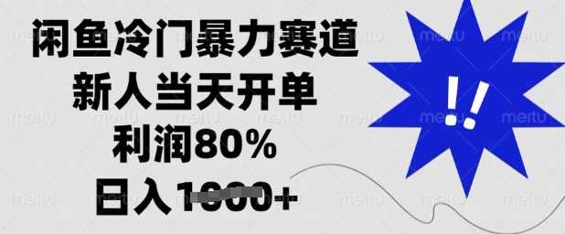 闲鱼冷门*赛道，新人当天开单，利润80%，日入多张【揭秘】