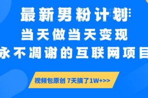 （14473期）最新男粉计划6.0玩法，永不凋谢的互联网项目 当天做当天变现，视频包原…-麦资源网