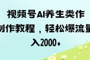 视频号ai养生类作品制作教程，轻松爆流量，日入数张-麦资源网