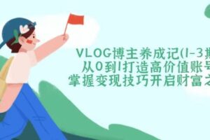 VLOG博主养成记从0到1打造高价值账号，掌握变现技巧开启财富之门-麦资源网
