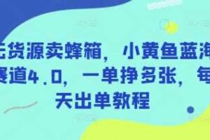 无货源卖蜂箱，小黄鱼蓝海赛道4.0，一单挣多张，每天出单教程-麦资源网