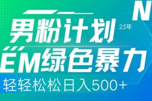 （14174期）25年新男粉计划绿色暴力项目轻轻松松日收500+-麦资源网