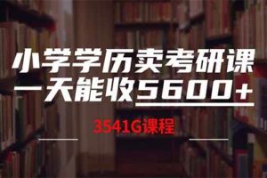 (14561期)小学学历卖考研课程,一天收5600(附3580G考研合集)-麦资源网