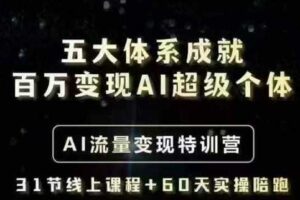 五大体系成就百万变现AI超级个体- AI流量变现特训营，一步一步教你一个人怎么年入百W-麦资源网