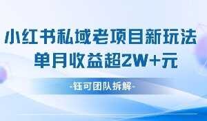 小红书私域项目新玩法，单月变现过W+-麦资源网