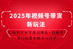 2025年视频号带货新玩法：AI炮制百分百原创爆款，稳起号，T+1结算实现月入过万-麦资源网