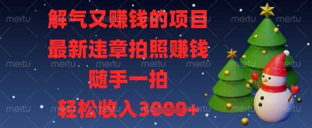 解气又挣钱的项目，*违章拍照挣钱，随手一拍，轻松收入数张【揭秘】