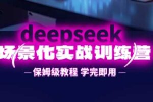 DeepSeek场景化实战训练营，保姆级教程，学完即用，手把手教你用DeepSeek提升效率-麦资源网